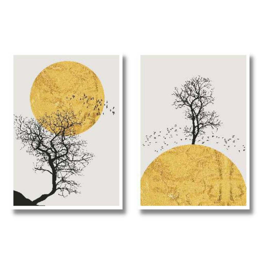 Wall Abstract Framed Canvas  - Set of 2