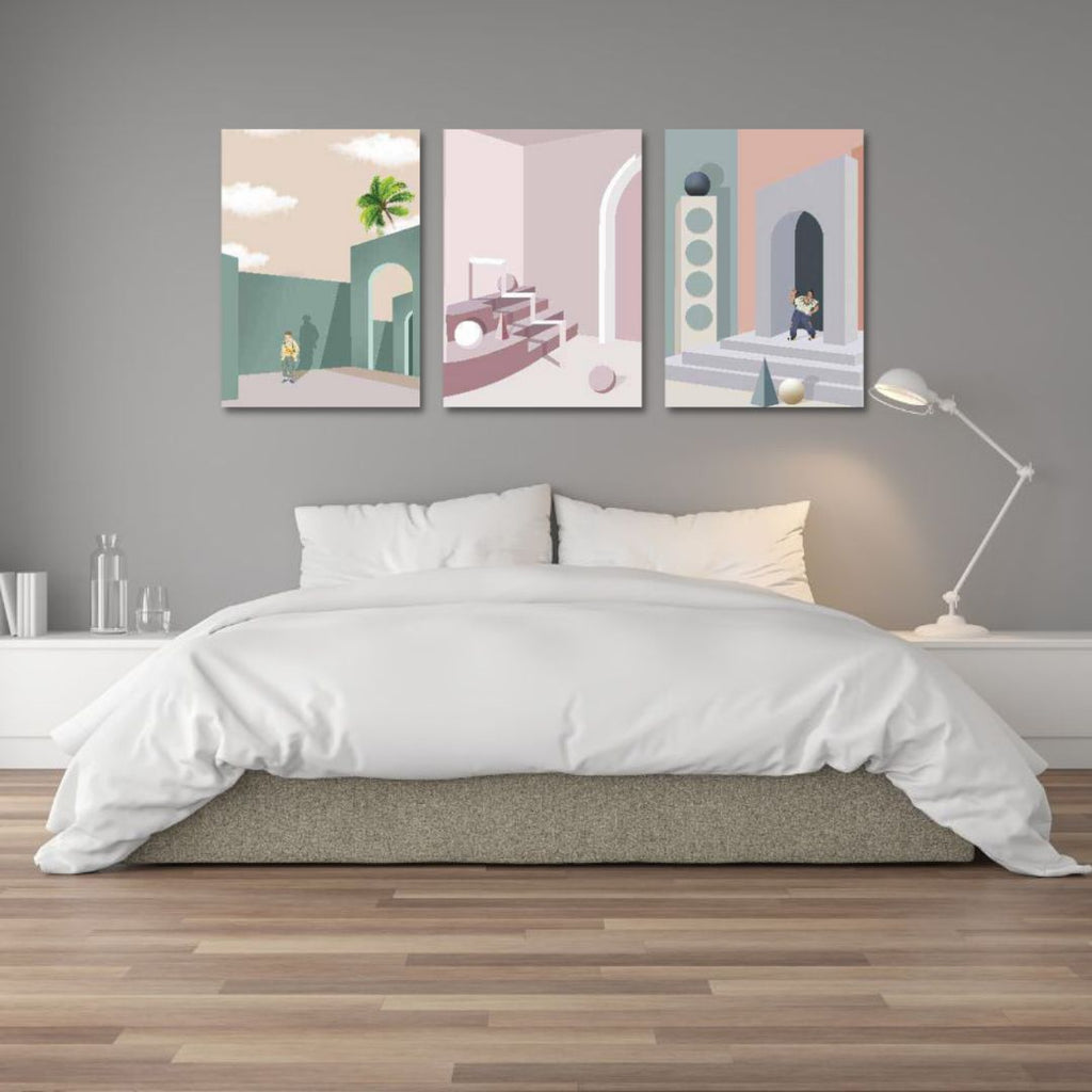 Wall Framed Canvas - Set of 3
