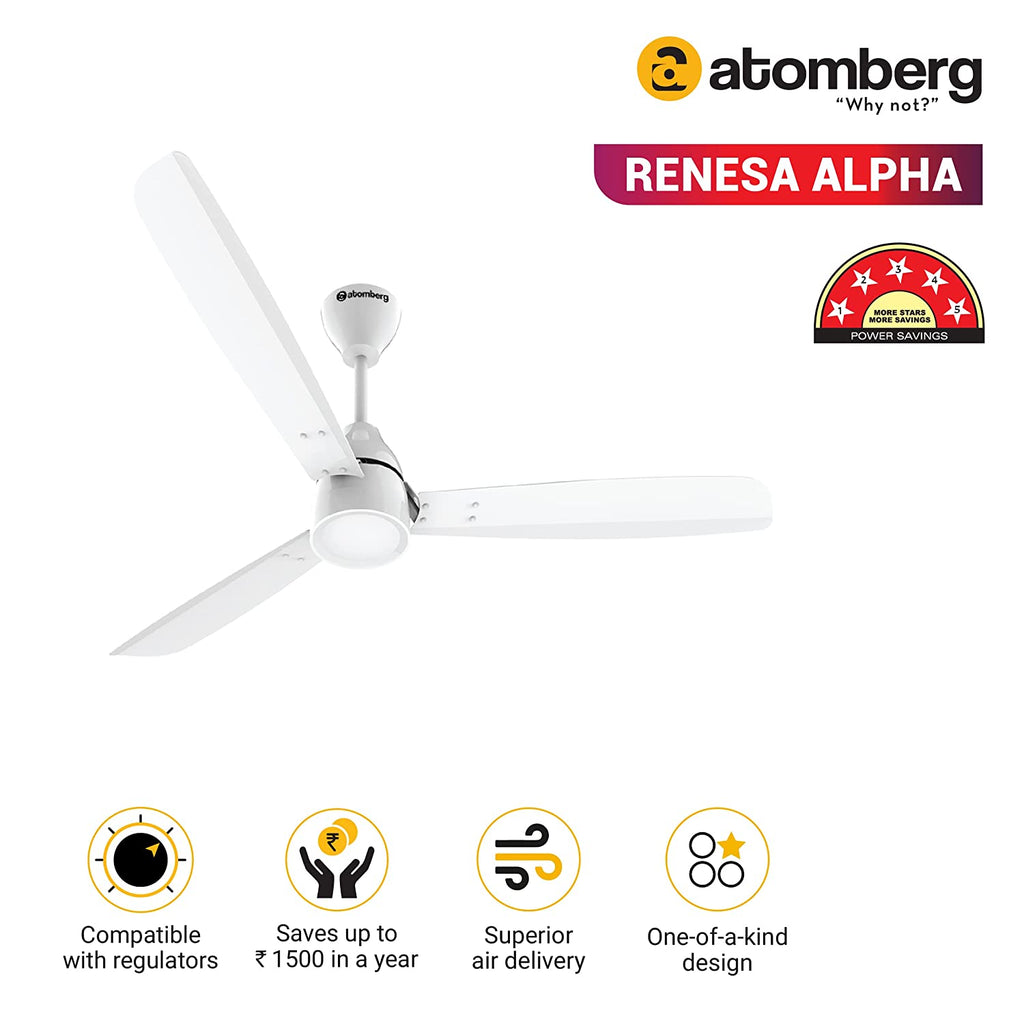 Atomberg Renesa Alpha 1200mm BLDC Ceiling Fan (No remote)