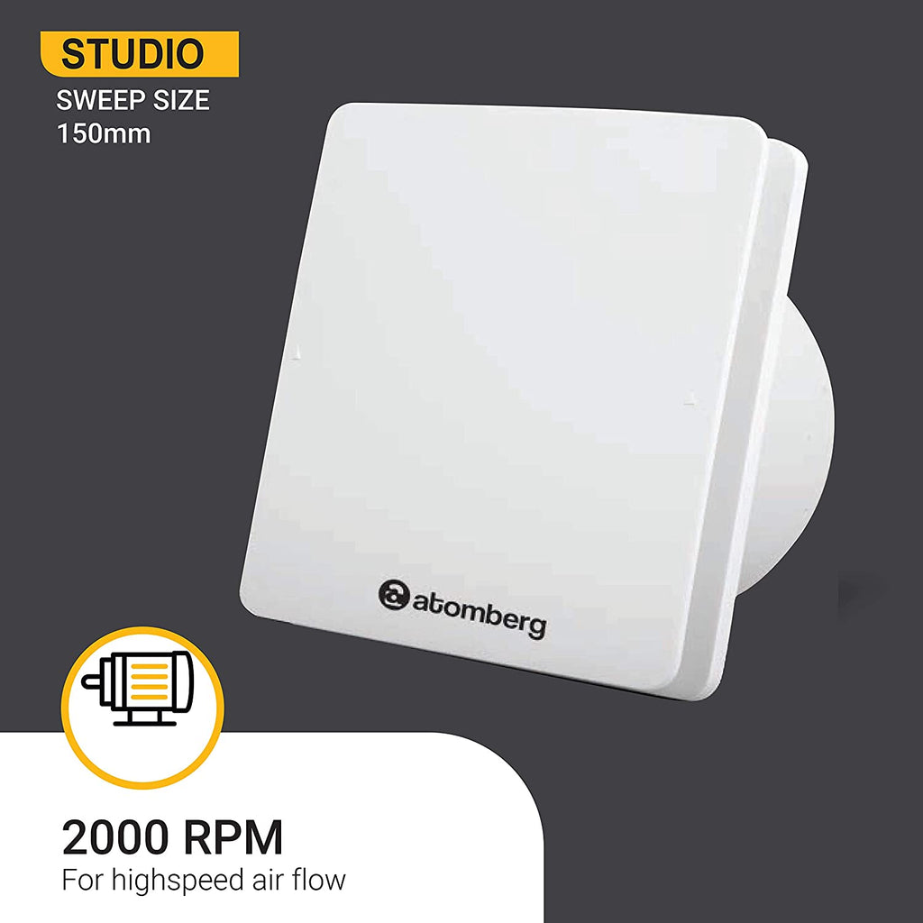 Atomberg Studio Exhaust Fan (White) - 150 mm